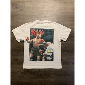 Mike Tyson Shirt Mens Sz S White Graphic Boxing Knockout Magazine Champion Tee